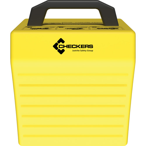 Cale de roue ultra-robuste pour l'exploitation mini&egrave;re Checkers Safety sans support, PEHD, Jaune, 14-1/2" la x 17-1/2" p x 16" h Pronet Distribution