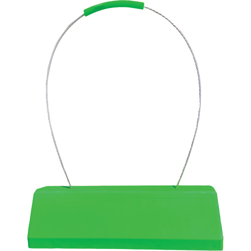 Cale de roue pour avion Checkers Safety SafeRay avec poign&eacute;e &agrave; c&acirc;ble ergonomique, Ur&eacute;thane, Vert fluorescent, 24" la x 8" p x 6" h Pronet Distribution