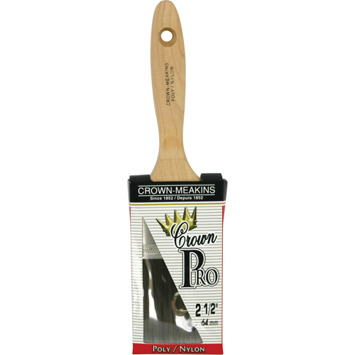 Pinceau &agrave; soies angulaires Crown Pro, Poly/nylon, Manche Bois, Largeur de 2-1/2" Pronet Distribution