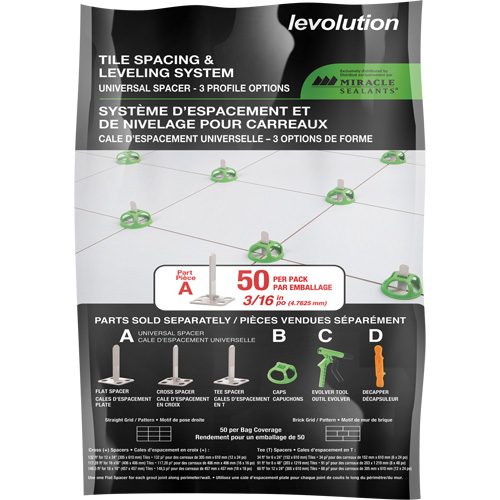 Cales d'espacement universelles Miracle Sealants Levolution Pronet Distribution