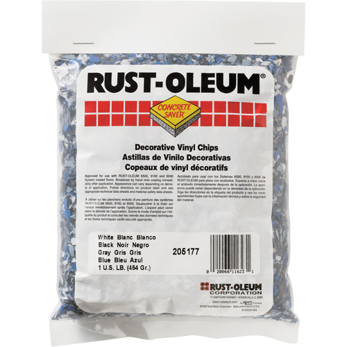 Pastilles de vinyle d&eacute;coratives Concrete Saver, 0,5 kg, Sac, M&eacute;lange noir/blanc/bleu Pronet Distribution