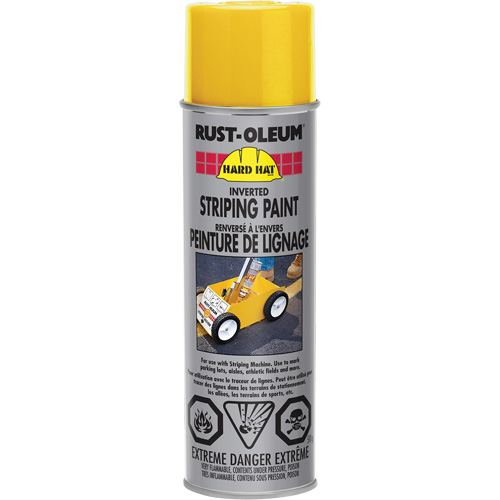 Inverted Striping Paint Spray, Yellow, Aerosol Can Pronet Distribution