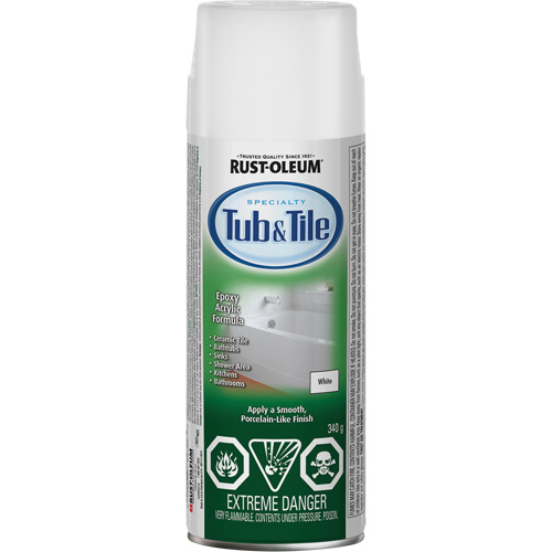 Specialty Tub & Tile Spray Paint, Aerosol Can, White Pronet Distribution