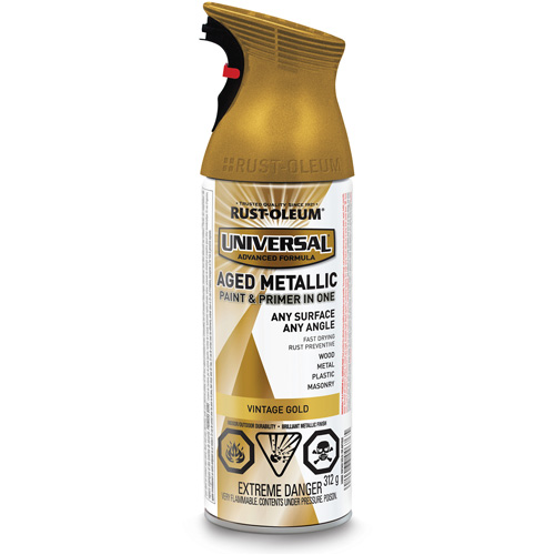 Universal&reg; Aged Spray Paint, Vintage Gold, Metallic, Aerosol Can Pronet Distribution
