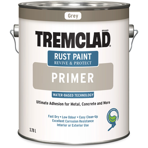 Appr&ecirc;t antirouille &agrave; base d'eau Tremclad, 3,78 L, Gallon, Gris Pronet Distribution