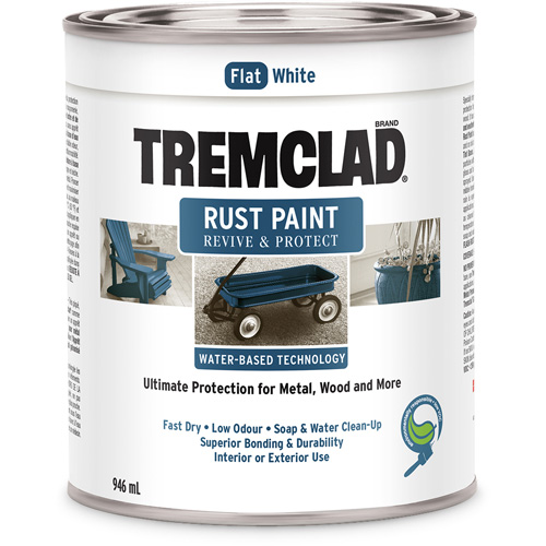 Peinture antirouille &agrave; base d'eau Tremclad, 946 ml, Canette, Blanc Pronet Distribution