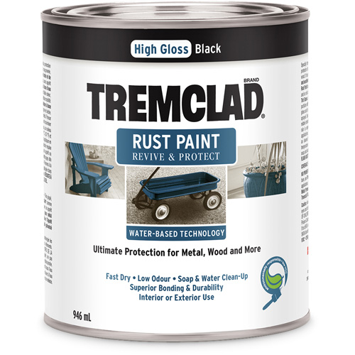 Tremclad&reg; Water-Based Rust Paint, 946 ml, Can, Black Pronet Distribution