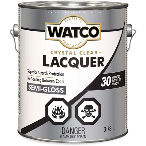 Watco&reg; Lacquer Wood Finish, 3.78 L, Clear, Semi-Gloss Pronet Distribution