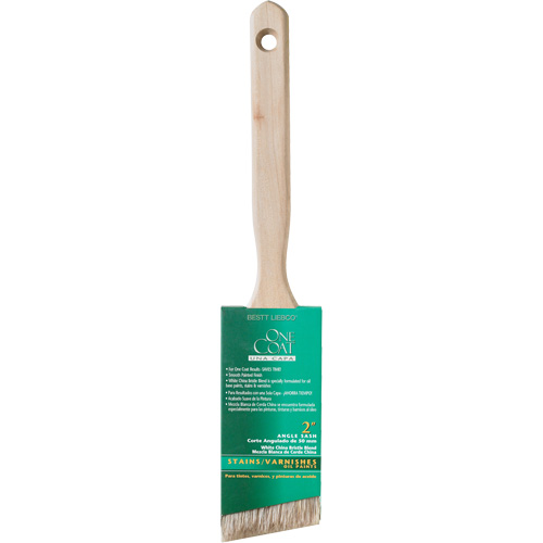 Brosse de pouce &agrave; angle One Coat, Soie blanche, Manche Bois, Largeur de 2" Pronet Distribution