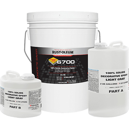 &eacute;poxy d&eacute;coratif 100 % de solides 6700, 3 gal., &eacute;poxy, Tr&egrave;s brillant, Gris Pronet Distribution