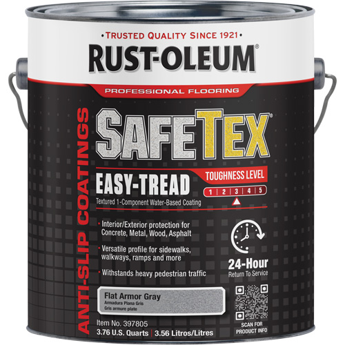 SafeTex&reg; Easy-Tread Acrylic Coating, 1 gal., Water-Based, Flat Finish/Textured, Grey Pronet Distribution