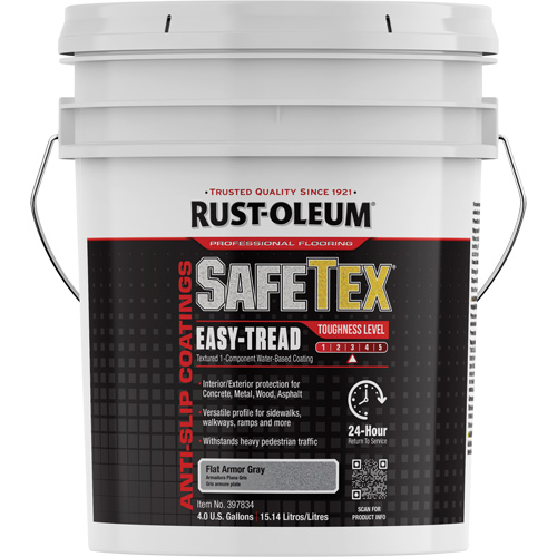Rev&ecirc;tement d'acrylique SafeTex Easy-Tread, 4 gal., &agrave; l'eau, Plat/Textur&eacute;, Gris Pronet Distribution