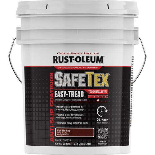 Rev&ecirc;tement d'acrylique SafeTex Easy-Tread, 4 gal., &agrave; l'eau, Plat/Textur&eacute;, Rouge Pronet Distribution