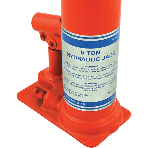 JHJ-5 Crics &agrave; bouteille pour usage tr&egrave;s intensif, 5 tonne(s), 15-3/8" Hauteur &eacute;lev&eacute;e Pronet Distribution