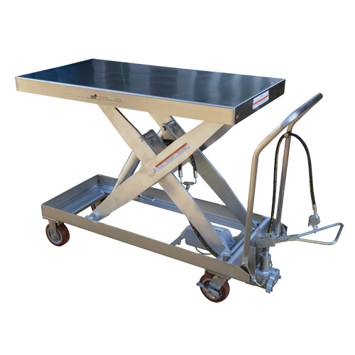 Table &eacute;l&eacute;vatrice &agrave; ciseaux hydraulique pneumatique, Acier inoxydable, 47-1/2" lo x 24" la, Cap. 2000 lb Pronet Distribution