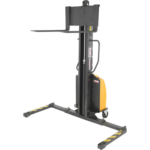 Narrow Mast Powered Lift Stacker, Electric Operated, 1000 lbs. Capacity, 63" Max Lift Pronet Distribution