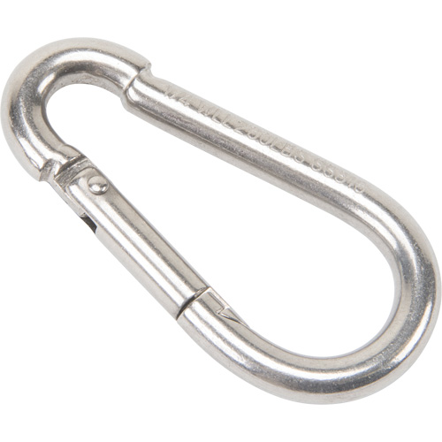 Mousqueton en acier inoxydable, 260 lb (0,13 tonne) Charge d'utilisation max., 1/4" Taille, 3/8" Oeil Pronet Distribution
