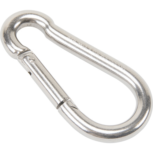 Mousqueton en acier inoxydable, 770 lb (0,385 tonne) Charge d'utilisation max., 3/8" Taille, 5/8" Oeil Pronet Distribution