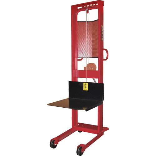Gerbeur &agrave; treuil, M&eacute;canisme Treuil manuel, Capacit&eacute; de 1000 lb, Levage max de 70" Pronet Distribution