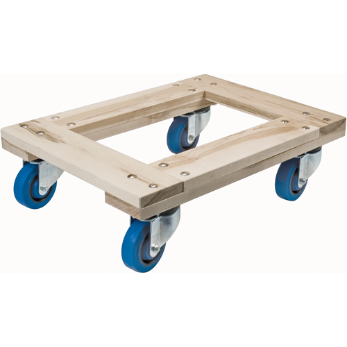 Wood Dollies - Heavy-Duty, Rubber Wheels, 1400 lbs. Capacity, 18" W x 24" D x 7" H Pronet Distribution