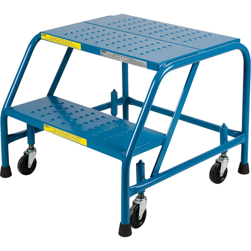 CSA-Certified Rolling Step Ladder, 2 Steps, 22" Step Width, 19" Platform Height, Steel Pronet Distribution