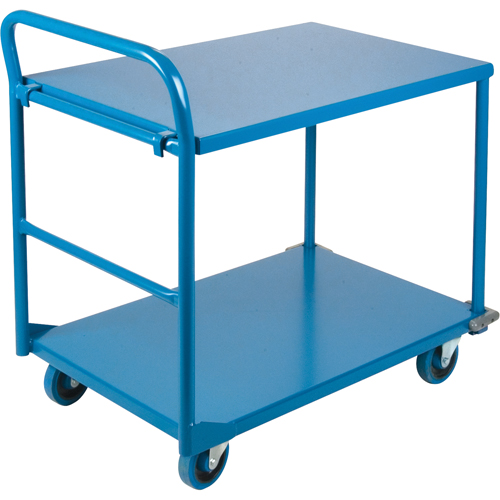 Chariots &agrave; tablettes/plateforme, Acier, 24" la x 36" p x 40" h, Capacit&eacute; de la plateforme 1300 lb Pronet Distribution