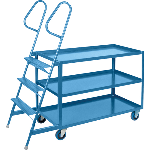 Chariots &agrave; cueillette, Acier, 24" la x 64" p, 3 tablettes, Capacit&eacute; 1200 lb Pronet Distribution