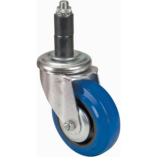 Roulette en caoutchouc &agrave; tige, Pivotant, Diam&egrave;tre 4" (101,6 mm) Pronet Distribution