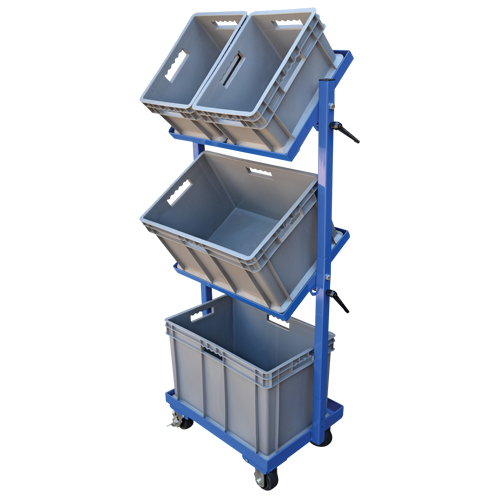 Stock Cart, Steel, 30-11/16" W x 19-1/4" D, 3 Shelves, 300 lbs. Capacity Pronet Distribution