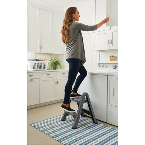 Folding Step Stool, 2 Steps, 19-1/2" x 20-1/2" x 22-3/4" High Pronet Distribution
