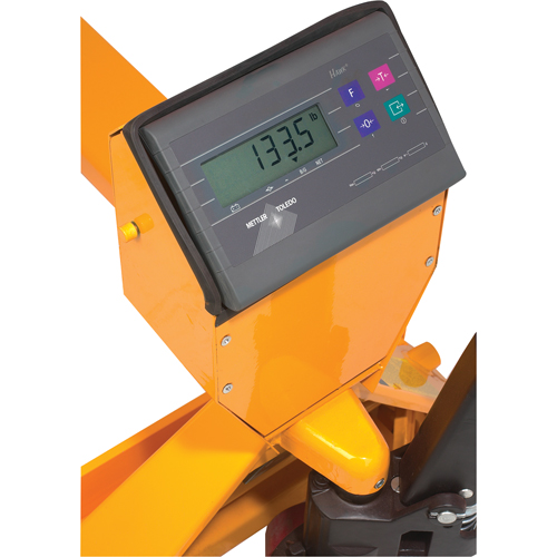 Digital Scale Pallet Truck, 27.5" L x 27.5" W, 5000 lbs. Cap. Pronet Distribution