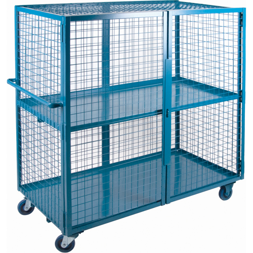Wire Mesh Truck, 2 Tiers, 63" L x 32" W x 62.5" H, 1200 lbs. Cap. Pronet Distribution