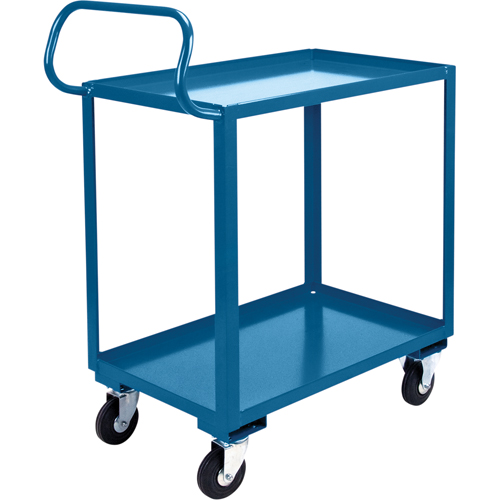 Chariot ergonomique &agrave; tablettes, 800 lb Capacit&eacute;, Acier, 26" la x 37" ha x 38" p, Bordure vers le haut Pronet Distribution