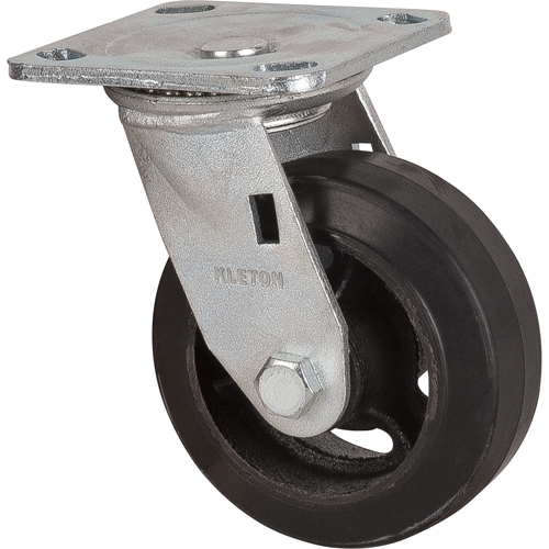 Roulette moul&eacute;, Pivotant, 5" (127 mm), Caoutchouc, 440 lb (199 kg) Pronet Distribution