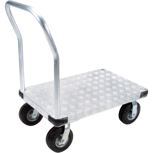 Chariots &agrave; plateforme en aluminium, 24" la x 36" lo, 1100 lb cap, Roues Anticrevaison Pronet Distribution