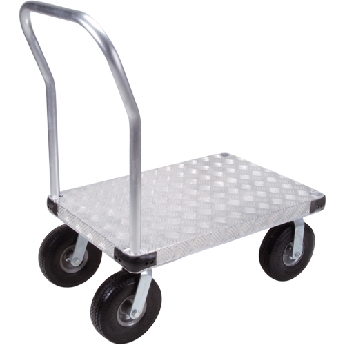 Chariots &agrave; plateforme en aluminium, 24" la x 36" lo, 1200 lb cap, Roues Anticrevaison Pronet Distribution