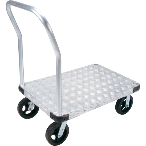 Chariots &agrave; plateforme en aluminium, 24" la x 48" lo, 2000 lb cap, Roues Caoutchouc moul&eacute; Pronet Distribution