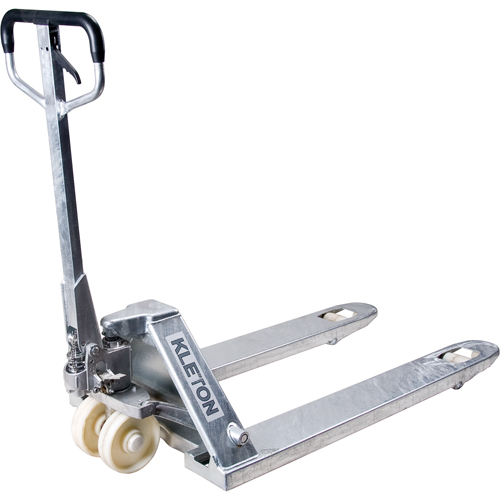Manual Pallet Trucks, Galvanized, 48" L x 27" W, 5500 lbs. Capacity Pronet Distribution