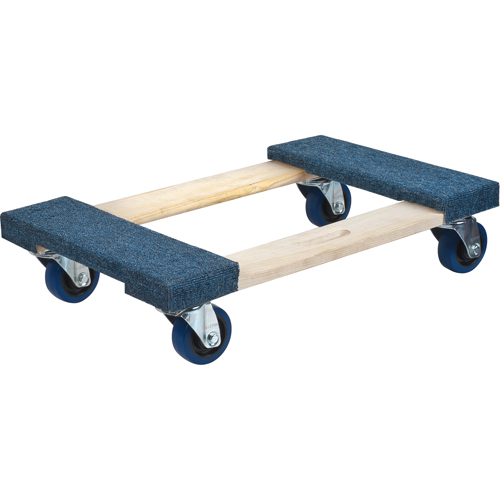 Socle roulant en bois dur &agrave; bouts avec tapis, Cadre en Bois, 18" la x 24" lo, Capacit&eacute; 1400 lb Pronet Distribution