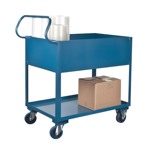 Deep Lipped Service Cart, 2 Tiers, 24" W x 47" H x 36" D, 1200 lbs. Capacity Pronet Distribution