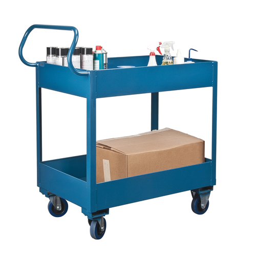 Chariots de service &agrave; bordure profonde, 2 Tiers, 24" la x 47" h x 36" p, Capacit&eacute; 1200 lb Pronet Distribution