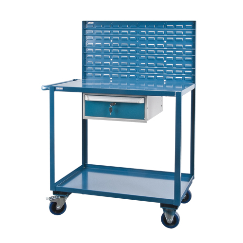 Mobile Service Cart, 2 Tiers, 24" W x 57" H x 40" D, 1200 lbs. Capacity Pronet Distribution