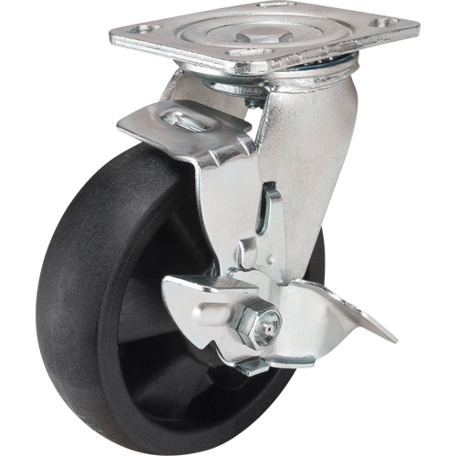 Roulettes haute temp&eacute;rature, Pivotant avec frein, 6" (152,4 mm), Nylon, 880 lb (399 kg) Pronet Distribution