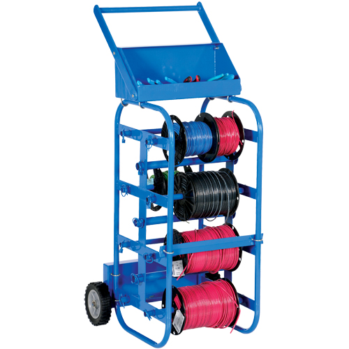 Chariot portatif pour mat&eacute;riaux bobin&eacute;s, Acier, 11 Montants, 19-1/2" la x 43-1/4" h x 17-1/2" p, Capacit&eacute; de 150 lb Pronet Distribution