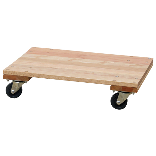 Solid Platform Wood Dolly, Rubber Wheels, 900 lbs. Capacity, 16" W x 24" D x 6" H Pronet Distribution