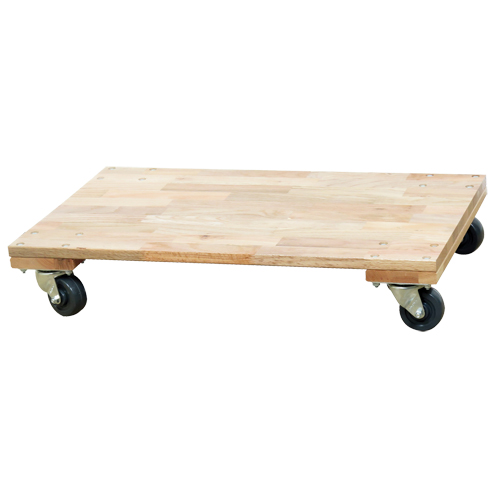 Solid Platform Wood Dolly, Rubber Wheels, 900 lbs. Capacity, 18" W x 30" D x 6" H Pronet Distribution