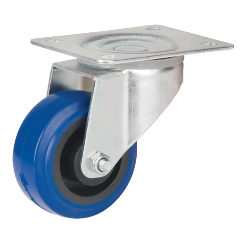 Roulette bleue, Pivotant, 3" (76 mm), Caoutchouc, 285 lb (129 kg) Pronet Distribution