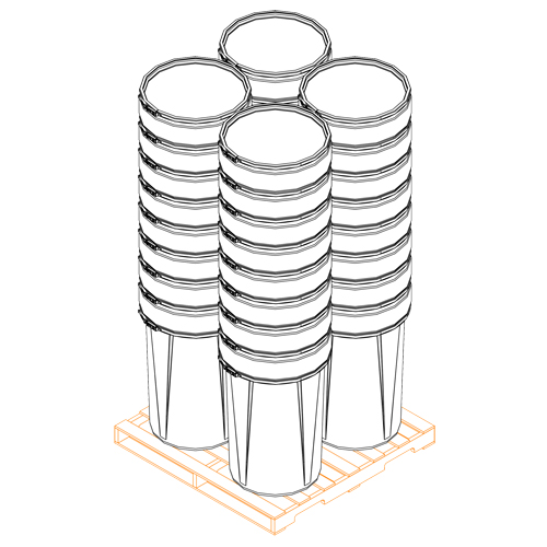 Baril emboîtable en poly&eacute;thyl&egrave;ne, 55 gal. US (45 gal. imp.), Dessus ouvert, Bleu Pronet Distribution