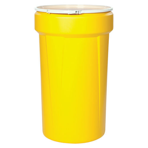 Nestable Polyethylene Drum, 30 US gal (25 imp. gal.), Open Top, Yellow Pronet Distribution