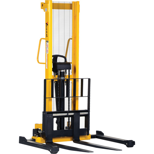 Manual Hydraulic Stacker, Hand Pump Operated, 2000 lbs. Capacity, 35" Max Lift Pronet Distribution